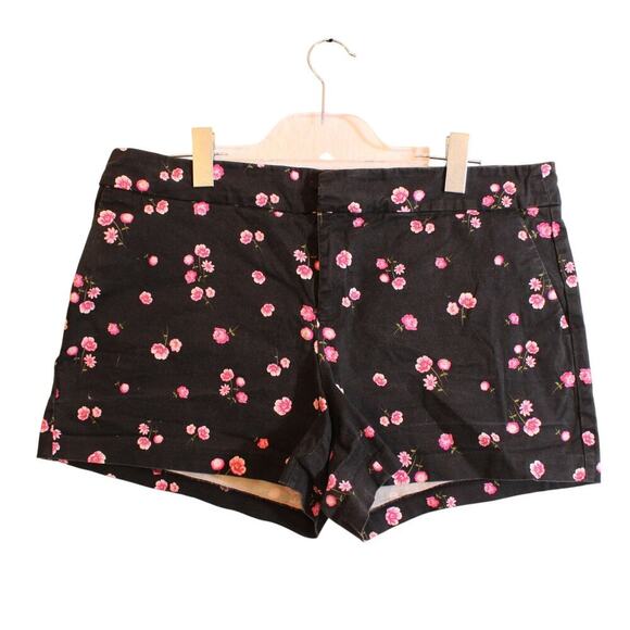 Maison Jules WOMEN'S PRINTED REFINED SHORTS BLACK 14 US - Picture 1 of 9